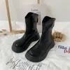 Botas de Cuero Suave para Dedo Gordo del Pie para Mujer 2025 Nuevo Primavera Estudiante Estilo Coreano Versátil Retro Estilo Británico Botines de Suela Gruesa