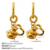 Brincos Pingente Urso Dinossauro Nova Moda Europeia e Americana High-End DIY Aço Inoxidável Banhado a Ouro 18K Brincos Criativos para Mulheres