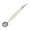 Colher boleadora de frutas em aço inoxidável, ferramenta para prato de melancia, colher boleadora de dupla face, faca de escultura, colher de melancia, acessórios para sorvete