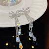 Brincos de borla super brilhantes com agulha de prata S925, brincos leves de pérola de luxo de alta qualidade, elegantes e combinados para mulheres