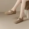 Zapatos Birkenstock retro de estilo bosque de nicho para mujer, colección otoño 2026, zapatos de abuela de suela blanda poco profundos, mocasines, zapatos planos de un solo color