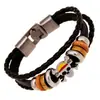 Nuevo brazalete de cuero con calavera joyería punk directo de fábrica brazalete de piel de vaca brazalete de piel de vaca vintage al por mayor