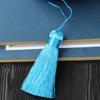 Borla de flecos con nudo chino de 8 cm, corta, regordeta, delicada, de rayón, para bolso de seda, colgante, cuerda, accesorios de bricolaje