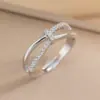 Anillo Exquisito Super Brillante de Circonita para Niñas, Lujo Accesible y Anillo de Apertura Ajustable de Gama Alta, Baño de Oro Real Simple