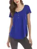 2025 Primavera y Verano Ropa Transfronteriza Europea y Americana Amazon Wish Plisado Botón Holgado Moda Camiseta de Manga Corta Top