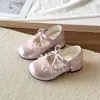 Otoño 2026 Nuevos Zapatos de Princesa para Niñas Zapatos Rosas de Tacón Alto para Niños Suela Suave Zapatos de Vestir para Niñas Suela Suave Zapatos de una Sola Pieza Modernos