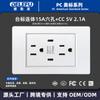 Painel de Interruptores Tipo-C Padrão Americano com Tomada de Parede USB, Painel Branco Estilo Americano, Tomada de 20W para Uso Doméstico