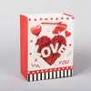 Bolsa de Regalo para el Día de San Valentín Estilo Ins Transfronterizo Bolso de Mano con Forma de Corazón Bolsa de Regalo Vertical Bolsa de Papel Kraft Blanco