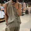 Conjunto de Shorts y Chaleco Deportivo Estilo Americano para Hombre Marca de Moda Verano Fitness Camiseta sin Mangas de Tirantes Elegante para Mostrar Músculos