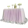 Mantel y Falda de Gasa para Mesa de Firma de Boda, Decoración de Mesa de Postres con Cortinas de Gasa, Accesorios para Escena de Compromiso y Cumpleaños