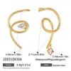 Pendientes de botón de circonita irregular lineal Jieding Estilo nicho de alta gama Pendientes de acero de titanio resistentes al descoloramiento Joyería transfronteriza de acero inoxidable