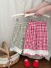 Pantalones de Verano a Cuadros de Pierna Ancha para Niñas Traje de Primavera y Otoño para Bebé Pantalones Antimosquitos con Encaje Empalmado Pantalones Versátiles y Modernos para Niños