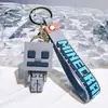 Llavero de píxeles con temática de Minecraft, figura de dibujos animados de goma suave, colgante para bolso y adorno decorativo - un regalo perfecto para amigos en las fiestas