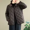 Tiro real 2026 Otoño/Invierno elegante acolchado con relleno chaqueta abrigo de algodón para mujer nuevo ligero cálido ajustado