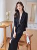 Vestido longo de terno pequeno 2023 outono novo popular lindo irmã real frito rua coreana drama xiaoxiang vestido de terno de duas peças