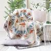 Toalha de Sofá Personalizada Americana com Flores e Pássaros Cobertura Total Tecido Capa de Sofá Manta de Linha Tricotada Almofada de Sofá Combinada de Um Dois Três Lugares