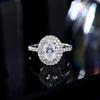 Anillo Abierto de Temperamento Femenino, Producto Nuevo de Venta Caliente en Vivo, Circonita Citrino Imitación Ovalada, Sentido de Alta Gama, Anillo para Vivo