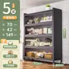 Estante de Almacenamiento para Cocina de Pie Gabinete de Almacenamiento Multicapa a Prueba de Polvo Aparador Doméstico con Puerta Armario Multifuncional Armario de Almacenamiento