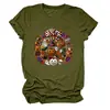 Amazon eBay site independente moda e único feminino xadrez laço abóbora roxo flor gola redonda manga curta camiseta