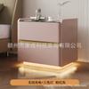 Mesita de noche inteligente con un toque de lujo y alta gama, hecha de madera maciza, gabinete de almacenamiento multifuncional con carga inalámbrica para uso en el dormitorio del hogar