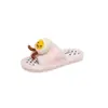 Zapatillas suaves y lindas de peluche para mujer, nueva colección otoño/invierno 2026, zapatillas de algodón de una tira silenciosas y antideslizantes para interiores para mujer