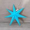 Estrella de Papel Azul 7 Puntas Poligonal Plegable Pantalla de Lámpara de Papel Venta Caliente Transfronteriza Vacaciones Lámpara de Araña Led Decoración Sala de Estar Dormitorio