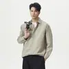 Camisa Casual de Manga Larga de Tela de Burbujas Nueva Primavera 2026 para Hombre, Corte Holgado, Sencilla, Ligera para Negocios, Versátil, Transpirable