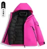 Forro de plumón de algodón Chaqueta Exterior Tres en Uno Ropa de Abrigo para Mujer Traje de Montañismo para Hombre Cortavientos Impermeable con Capucha 26 Nuevo Estilo