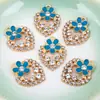 Pingente Individual DIY Transfronteiriço com Incrustação de Diamante e Flor de Coração Esmaltada, Colar Pingente Pulseira, Venda Direta do Fabricante, Pode Ser Misturado em Atacado