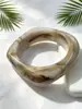 Conjunto de Tres Pulseras Anchas de Resina con Patrón de Mármol Europeas y Americanas de Venta Caliente Transfronteriza, Estilo Vacacional, Apilables, Versátiles, Joyería de Qingdao