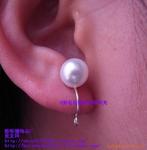 厂家批发7MM钢色有吊圈U形珍珠耳夹0.65元个