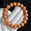 Pulsera de Cabeza de Mono de Lujo con Pequeñas Bolas de Nogal, Círculo Único, Cuentas de Oración para Alivio del Estrés, Unisex