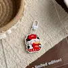 Chaveiro de Gato Cartoon Vermelho Fofo Grande Dupla Face Embossado Ornamento para Pendurar Mochila Escolar Mochila Feminina Atacado