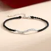 Pulseiras de Casal para Homens e Mulheres, Pulseiras Trançadas de Casal Simples e Personalizadas, Pulseiras Onduladas Modernas Incrustadas com Diamantes