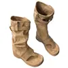 Botas Vaqueras Occidentales de Suela Gruesa para Aumentar Altura, Estilo Nuevo 2025, Chanclas de Tira, Botas Largas para Mujer Tendencia