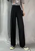 Pantalones Anchos de Hielo de Seda con Caída Casual para Mujer Primavera y Verano Cintura Alta Pantalones Largos Estilo Recto Delgado Adelgazantes Comercio Transfronterizo