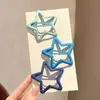 Presilha de Cabelo Grande Estrela de Cinco Pontas Fosca Infantil para Meninas, Grampo Não Danifica Cabelo para Fios Soltos, Presilha BB para Franja Lateral, Acessório de Cabelo