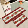 Alfombra de Piso de Terciopelo de Cristal Navideño Cocina Absorción de Agua Absorción de Aceite Resistente a la Suciedad Puerta de Entrada Antideslizante Limpiador de Lodo Felpudo