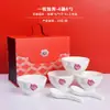 Juego de Vajilla Creativa de Cerámica Azul y Blanco Estilo Japonés Tazones y Palillos Juego de Tazón y Plato Bol de Regalo Propicio Bol de Cerámica para Uso Doméstico