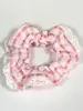 Elástico de Cabelo Scrunchie Listrado com Renda Estilo Coreano para Mulheres, Acessório de Cabelo Suave e Elegante, Elástico de Cabelo Scrunchie Estilo Coreano