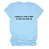 Apoyo un sitio independiente de Lista de deseos de Amazon para hombres Camiseta de manga corta con cuello redondo para mujer, simple y versátil, con letras