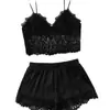 Pijama de Princesa de Tirantes de Seda para Damas Europeas y Americanas Sexy Tentación Conjunto de Dos Piezas Ropa Interior Camisón Ropa para el Hogar