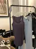 Top Francés Dulce y Picante, Camiseta sin Mangas Picante para Chica con Cuello en U, Top Deportivo Ajustado de Verano para Mujer con Hombros Descubiertos, Blusa Irregular de Moda