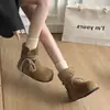 Botines cortos para mujer son bonitos, pequeños, estilo nuevo 2026, botas súper calientes, elegantes, forrados de felpa, versátiles, zapatos de algodón cálidos y de moda para otoño e invierno