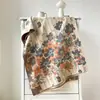 Bufanda Nueva de Imitación Cachemir para Mujer Otoño e Invierno, Bufanda de Moda Floral Retro de Invierno, Chal de Doble Uso para Aire Acondicionado, Calentador de Cuello para Estudiantes