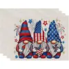 Jogos americanos de linho impressos para o Dia da Independência, para reuniões familiares para celebrar o feriado, jogos de mesa resistentes ao calor e a manchas para comemoração