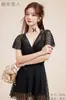 Nuevo Traje de Baño para Adultos Water Beauty 2626 para Mujeres, de una Pieza con Escote en V para Aguas Termales, Nuevo Traje de Baño Conservador con Diseño para Ceñir la Cintura