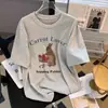 Camiseta de Manga Corta de Algodón Puro Estilo Retro Americano High Street Bf para Mujer Verano 2025 Nuevo Holgado Perezoso Versátil Casual