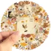 100 piezas de pegatinas de plantas y flores estilo vintage, PET transparente e impermeable, para decorar cuadernos, botellas de agua y computadoras