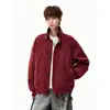 Jaqueta de Motociclista de Couro PU Vermelho High Street Americana Masculina 2026 Primavera/Outono Marca Tendência Vibração de Luxo Jaqueta de Couro Cool Rebelde Roupa Exterior